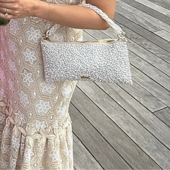 Cult Gaia Elegant Cream Pearl Beaded Women's Bag - Picture 3 of 5